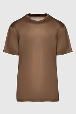 Brown cotton T-shirt for men