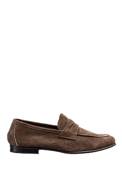 Brown leather loafers for men