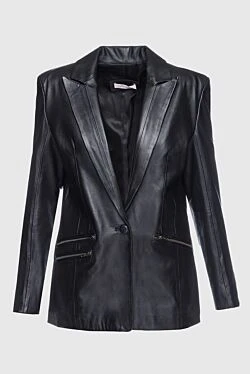 Black leather jacket for women