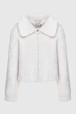 White wool and acrylic jacket for women