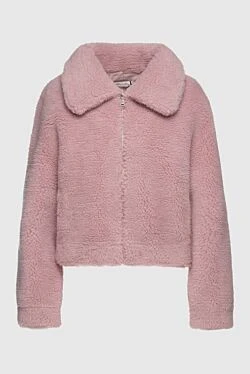 Women's pink wool and acrylic jacket