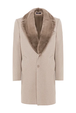 Пальто из кашемира и норки белое мужское