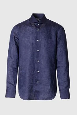 Men's blue linen shirt