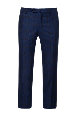 Blue wool trousers for men