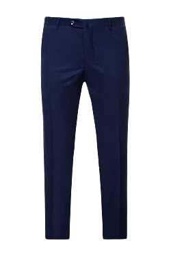 Blue wool trousers for men