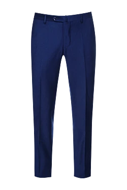 Blue wool trousers for men