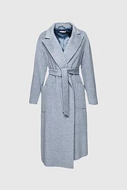 Women's blue angora and wool coat