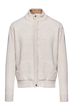 Men's wool cardigan, beige