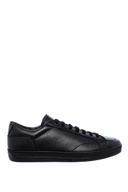 Sneakers made of genuine leather and fur black for men