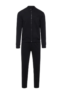 Men's sports suit made of cotton and polyester, black