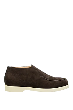 Brown suede loafers for men