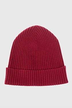 Men's burgundy cashmere hat