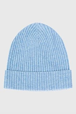 Blue cashmere hat for men