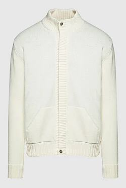 Men's wool cardigan white