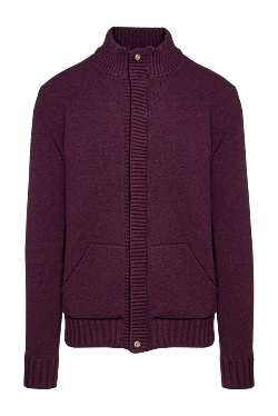 Men's wool cardigan burgundy