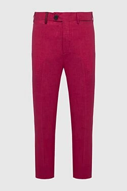 Pink linen trousers for men