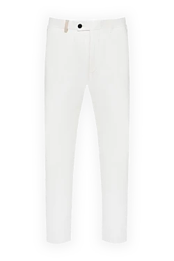 Ерлердің зығыр шалбары жылы ауа-райында дем алатын ақ түсті