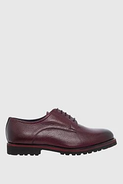 Red leather men's shoes