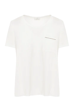 White acetate and silk T-shirt for women