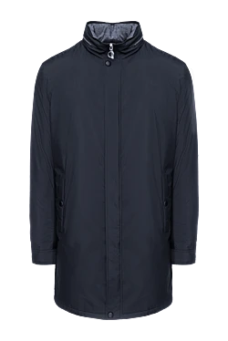 Куртка из кожи и кашемира синяя мужская