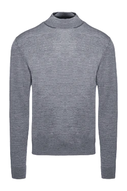 Gray wool turtleneck jumper for men