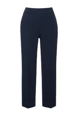 Black polyester trousers for women