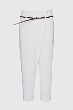 White polyester trousers for women