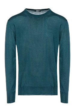 Cashmere and silk jumper green for men