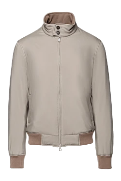 Beige polyester jacket for men