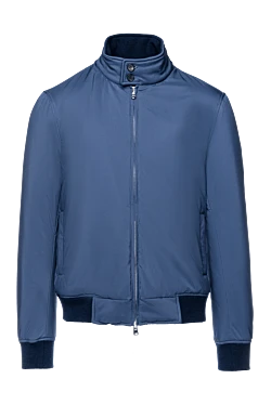 Blue polyester jacket for men