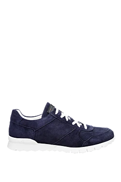 Blue nubuck sneakers for men