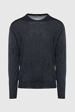 Cashmere, silk and wool jumper gray for men