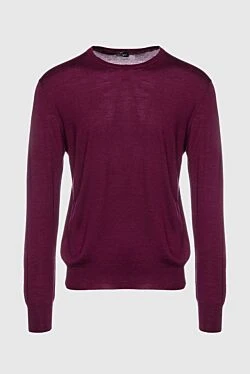 Cashmere, silk and wool jumper burgundy for men