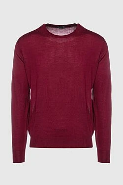 Cashmere, silk and wool jumper burgundy for men