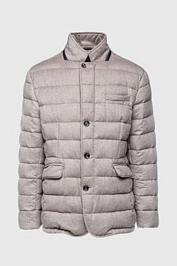 Down jacket men's cashmere beige