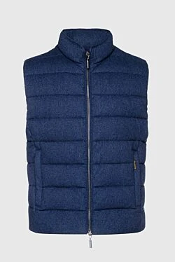 Cashmere and down vest blue for men