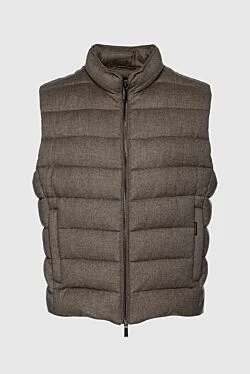 Cashmere and down vest brown for men