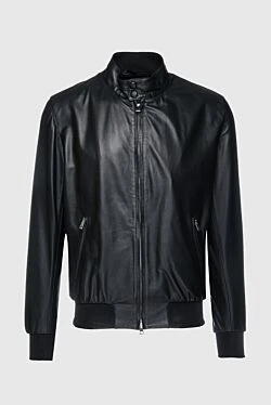 Black leather jacket for men