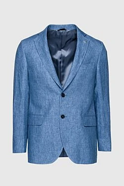 Blue linen jacket for men