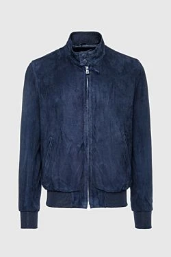 Blue suede jacket for men