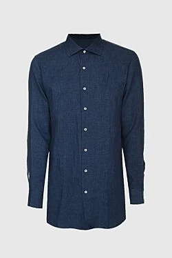 Men's blue linen shirt