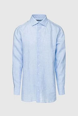 Men's blue linen shirt