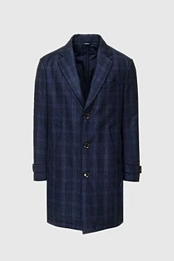 Blue wool coat for men