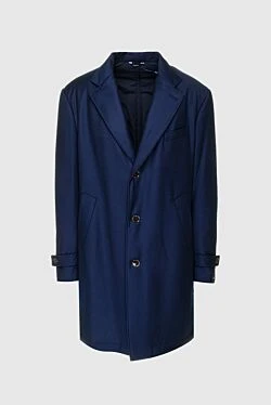 Blue wool coat for men