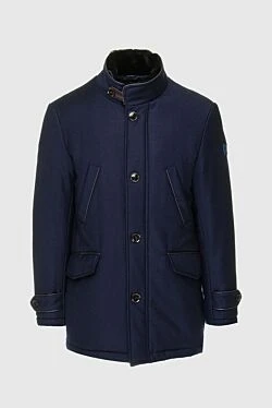 Wool and elastane jacket blue for men