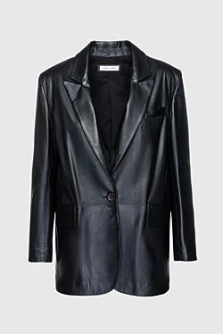 Black leather jacket for women