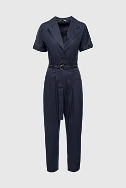 Blue women's cotton and elastane jumpsuit