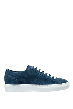 Blue suede sneakers for men