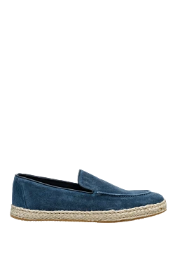 Blue suede slip-ons for men