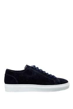 Blue suede sneakers for men